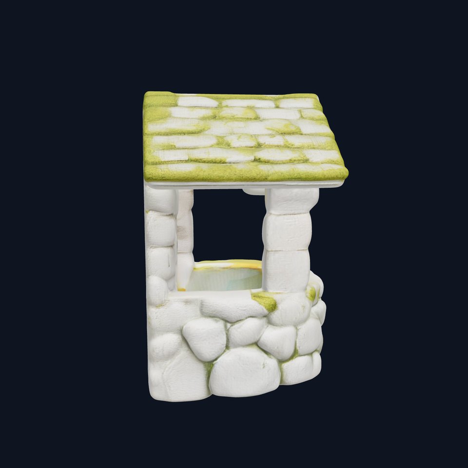 Stone Wishing Well Model Pack with Moss Texture